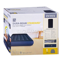 Односпальный надувной матрас Pillow Rest Classic Airbed, встроенный электрический насос 220В, 64146ND