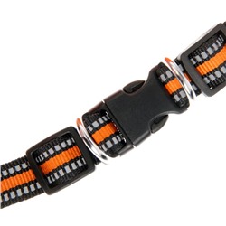 Шлейка супермягкая со светоотражающей прошивкой, обхват 62-69 см, оранжевая