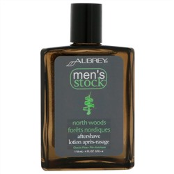 Aubrey Organics, Men's Stock, бальзам после бритья North Woods, классическая сосна, 4 жидкие унции (118 мл)