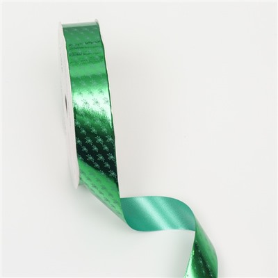 Лента новогодняя для декора и подарков, зелёная «Ёлки», 2 см × 45 м