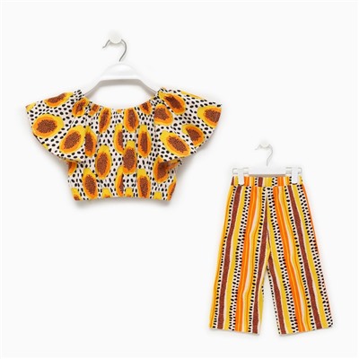 Комплект для девочки, цвет белый/оранжевый, рост 116 см