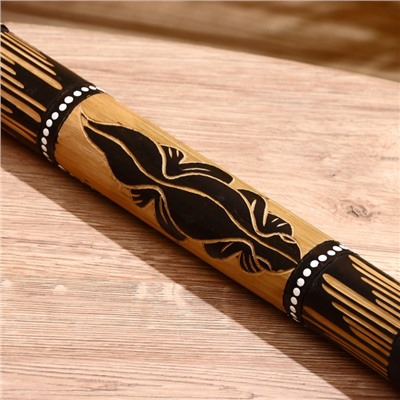 Сувенирный музыкальный инструмент посох дождя «Цветы на поляне» 40×5.5×5.5 см