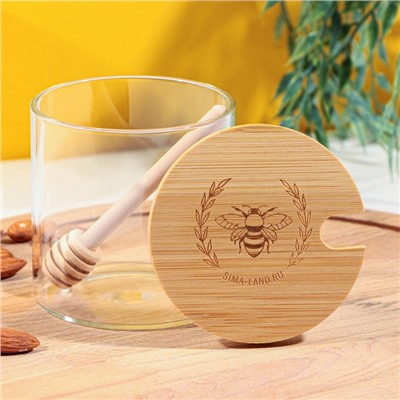 Банка для мёда стеклянная «Пчёлка», 300 мл