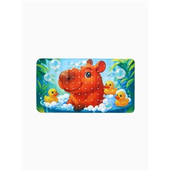 Коврик для ванной противоскользящий, на присосках «Капибара», детский, 40×70 см