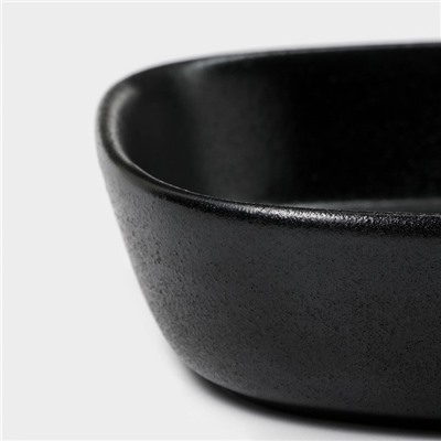 Блюдо для подачи Magistro Carbon, 28×19×4 см, фарфор, чёрное