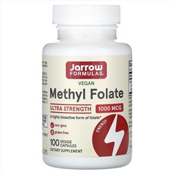 Jarrow Formulas, метилфолат, 1000 мкг, 100 вегетарианских капсул