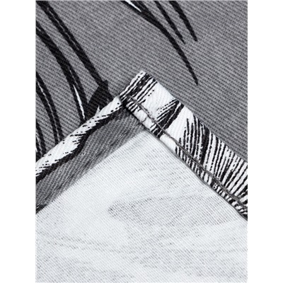 Шторы для кухни с подхватами «Этель» Palm leaves, 149×180 см, комплект - 2 шт.