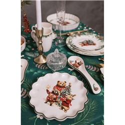 Тарелка сервировочная новогодняя Доляна «Сказки зимнего леса», 20×20×2.5 см, доломит, белая