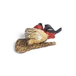 Садовая фигура из полистоуна «Гнездо со снегирями», подвесная, 15×12×10 см