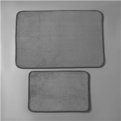 Коврики для ванной и туалета SAVANNA Memory foam, 2 шт: 60×90 см, 40×60 см, цвет серый