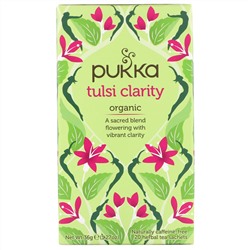 Pukka Herbs, Organic Tulsi Clarity, Caffeine-Free, 20 Herbal Tea Sachets, 1.27 oz (36 g)