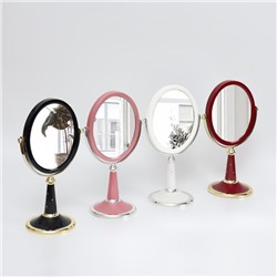 Зеркало настольное, с увеличением х2, двустороннее, на ножке, 17×28.5 см, (13.5×16.5 см), МИКС