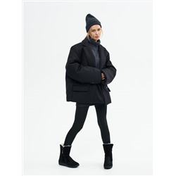 Полусапоги женские чёрные крейзи с замком на литой подошве