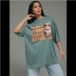 Футболка Амина (Зелёный матрёшка)