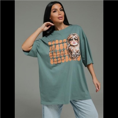 Футболка Амина (Зелёный матрёшка)