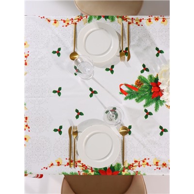 Скатерть новогодняя «Этель. Рождественский балл», 150×220 см, 100% хлопок