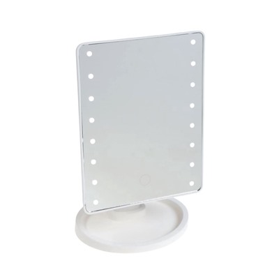 УЦЕНКА Зеркало KZ-06, подсветка, 26.5×16×12 см, 16 диодов, сенсорная кнопка, белое