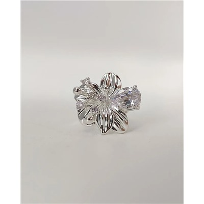 Кольцо с белым серебрением