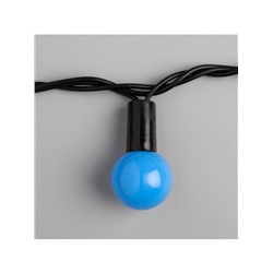 Гирлянда «Нить» 10 м с насадками «Шарики 2.5 см», IP44, тёмная нить, 100 LED, свечение синее, 8 режимов, 220 В