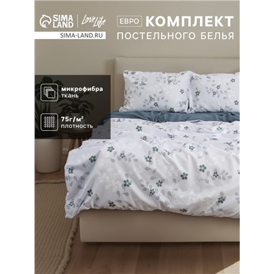 Постельное бельё евро LoveLife «Флора», микрофибра