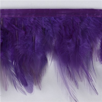 Перья петуха декоративные, на ленте, 10-15 см, 5±0.5 м, фиолетовые