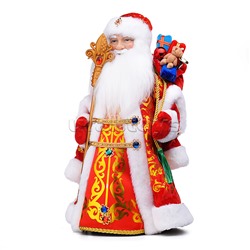 Сувенир музыкальный "Дед Мороз в красной шубе с мешком и посохом,с мелодией, 50см