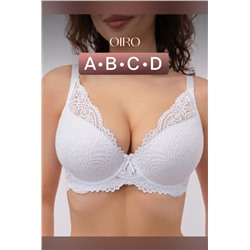 Бюстгальтер кружевной OIRO с пуш-ап ALICE 1032 (Белый)