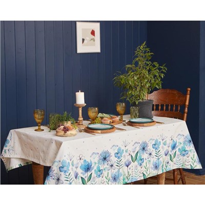 Скатерть «Этель. Незабудки», 149×110 см, 100% хлопок, саржа 190 г/м²