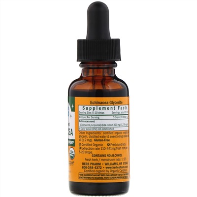 Herb Pharm, эхинацея для детей, без спирта, со вкусом апельсина, 30 мл (1 жидк. унция)