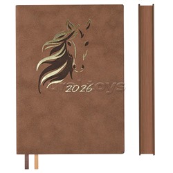 Ежедневник датированный 2026 Escalada, А5, 176 л., Замша бежевый