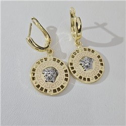 Серьги подвескии ювелирная бижутерия Итальянское золото (покрытие желтое 14к), арт.313.298