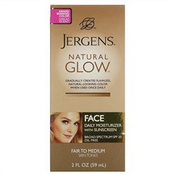 Jergens, Увлажняющее средство Natural Glow для ежедневного ухода за лицом, SPF 20, оттенок Fair to Medium, 59 мл