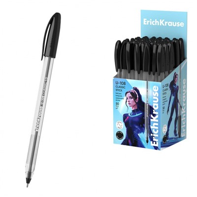 Ручка шариковая U-108 Classic Stick Ultra Glide Technology черная 1.0мм 47566 ErichKrause