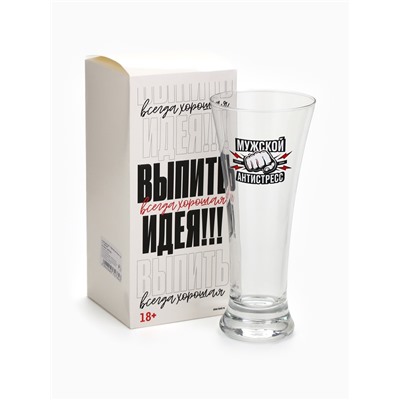 Бокал для пива с надписью «Мужской антистресс», 320 мл
