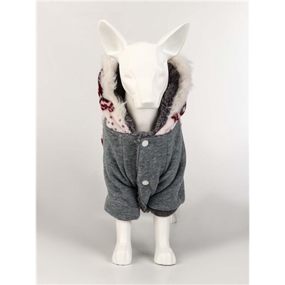 Комбинезон «Лапландия», с подкладом, размер S, ДС 25, ОГ 35, ОШ 25 см, серый, бордовый