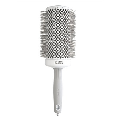 Olivia Garden Термобрашинг для укладки волос / Expert Blowout Speed XL Wavy Bristles White & Grey, 65 мм, бело-серый