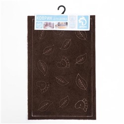 Коврик влаговпитывающий придверный без окантовки Доляна «Ножки и листочки», 38×58 см, цвет МИКС