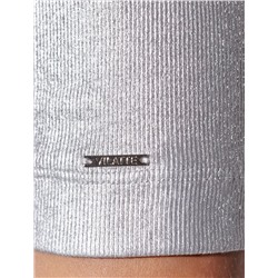 Футболка облегающая из хлопка в рубчик с U вырезом и матовым покрытием металлик