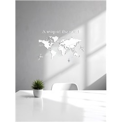 Наклейка интерьерная TAKE IT EASY «Карта мира», зеркальная, декор на стену, панно, 100×180 см