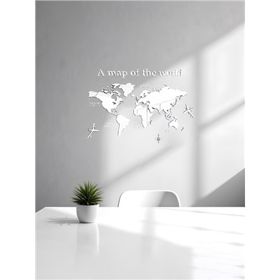 Наклейка интерьерная TAKE IT EASY «Карта мира», зеркальная, декор на стену, панно, 100×180 см