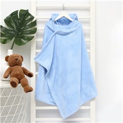 Полотенце - уголок LoveLife «Зайчик», 70×140 см, микрофибра, голубое