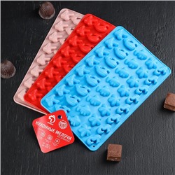 Форма для мармелада Доляна «Морские секреты», силикон, 21.5×13×1 см, 40 ячеек, цвет МИКС