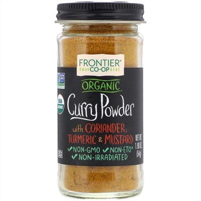 Frontier Natural Products, органический порошок карри, с кориандром, куркумой и горчицей, 54 г (1,90 унции)