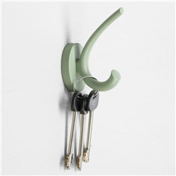Крючок мебельный CAPPIO USUAL, двухрожковый, цвет зеленый