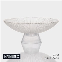 Ваза для фруктов Magistro «Фейверк», 3.7 л, 33×13.5 см, стекло, прозрачная