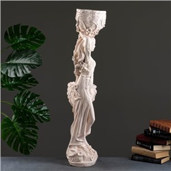 Фигура с кашпо «Девушка», 1.2 л, 900 мл, 20×29×96 см, гипс, бежевая