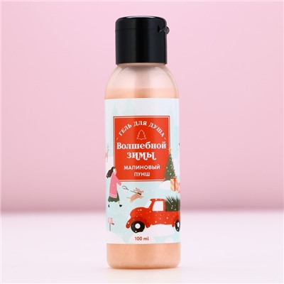 Гель для душа «Волшебной зимы», 100 мл, аромат малиновый пунш, Чистое счастье