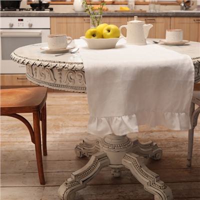 Дорожка на стол «Этель» Ivory, 40×150 см, 100% лён 170 г/м²