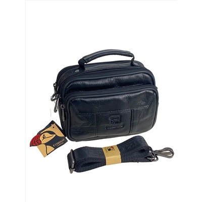 Сумка мужская из натуральной кожи, цвет черный