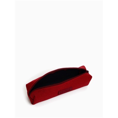 Косметичка-пенал школьная на молнии, длина 19 см, бордовая